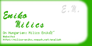 eniko milics business card